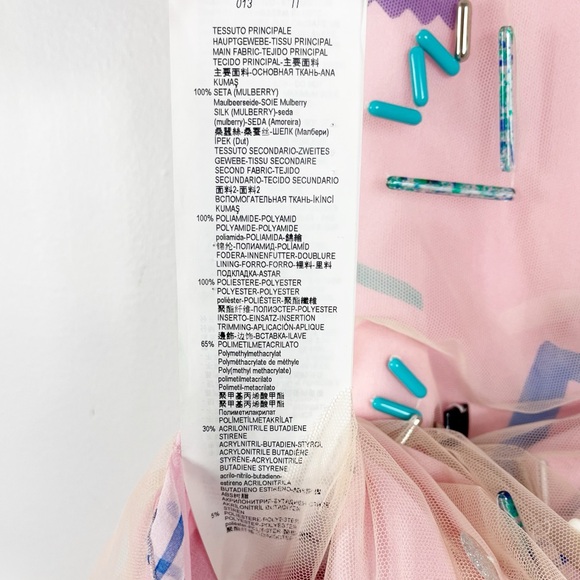 Emporio Armani Sleeveless Silk 3D Geometric Mini Dress Size 4 NWT Ballerina Pink - Picture 5 of 8